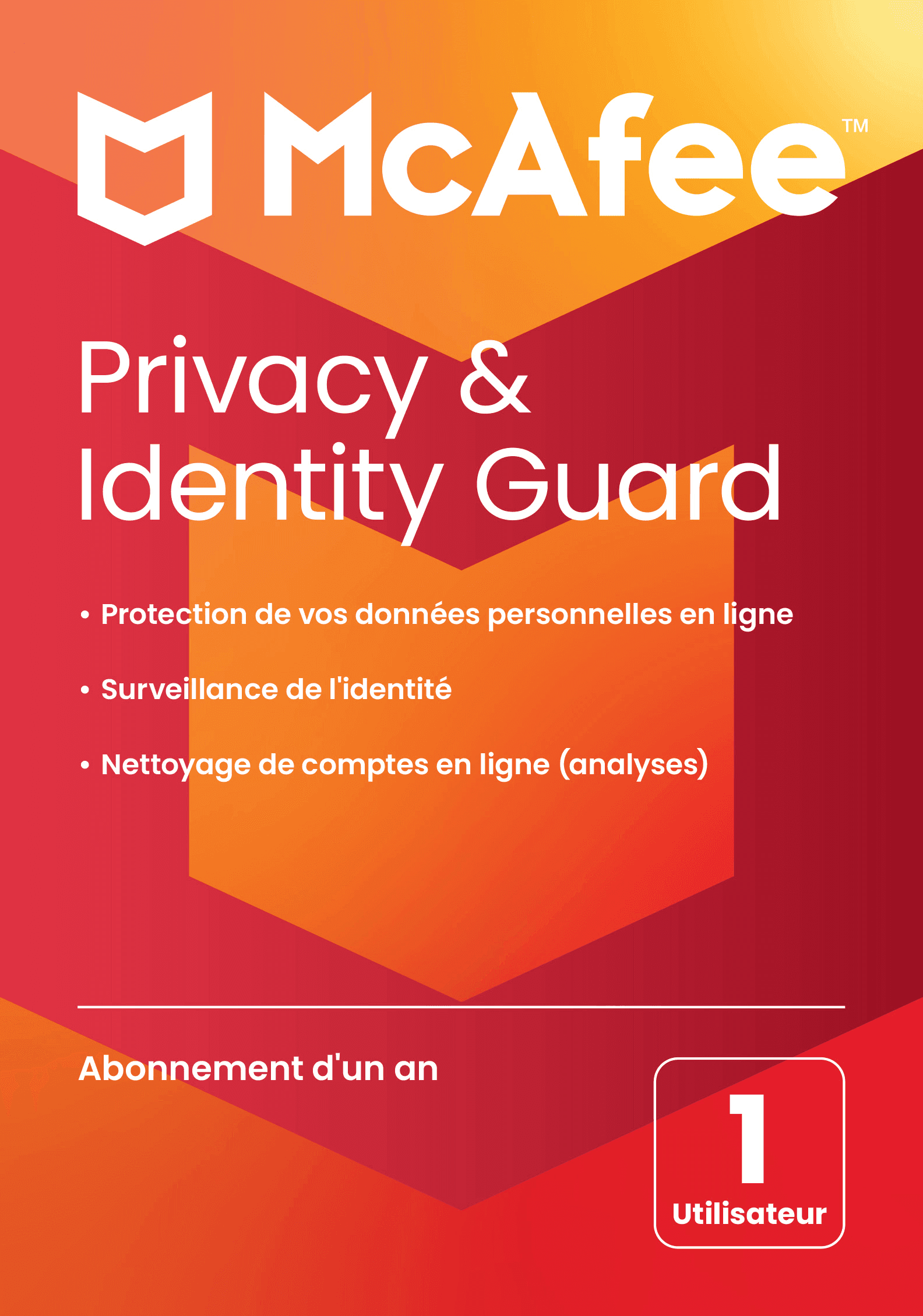 McAfee Privacy & Identity Guard 2026 | Renouvellement automatique | 1 Appareil | 1 An | Téléchargement